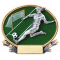 Soccer, Female 3D Oval Resin Awards -Large - 8-1/4" x 7" Tall